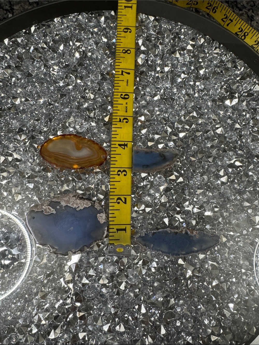 Blue and Amber Agate Slices Set - Picture 10 of 10